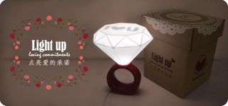 led浪漫情侣小夜灯台灯,创意礼物,钻石灯送男女