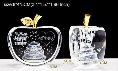 【水晶苹果造型摆件 一生平安 平安夜礼品 k9料制作】价格,厂家,图片,水晶工艺品,徐必钱(个体经营)-